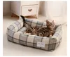 Square lattice Dog bed Detachable washable Pet Bed cat nest Double-sided usable cotton pad Sleeping Bag For Big Small Cat 231220