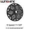 Sunshine Black Cassette 8S 9S 10S 11S 12S 12S MTB Bike Road Bicycle Freewheel 11V 12V 4250T 52T pour M5100 M6100 SRAM HG HB 231221