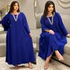 Ethnische Kleidung Eid Party Abend Marokkanische Kaftan Muslimische Frauen Abaya Long Maxi Kleider Türkei Arabische Kleider Kaftan Dubai Islamic Ramadan