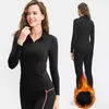 Yoga-Outfit Frauen thermisch T-Shirt Yoga Sport Top Full Sleeve Yoga Shirts Fitnessstudio Top warmes Fleece-Hemden Damenkleidung Fitness