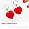 Keychains Valentine's Day Heart Shape Keychain Pendants PVC Bag Red Soft Key Chain Geometric Faceted Hearts