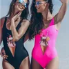 Tragen Sie neue süße Eiscreme -Print One -Stück Badeanzug Rückenloser Schwimmanzug Frauen Badebekleidung Push Up Badeanzug Schwimmkleidung weiblich Monokini