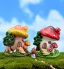 2 pezzi di cartone animato casa funghi music micro paesaggio terrarium decorazione jardin decorazione fata miniature gnome bonsai casa ornamenti 7669366