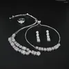 Necklace Earrings Set 2023 Arrival 4pcs Pack Unique Design Jewelry For Women Anniversary Gift E003-R003-S003-X003