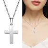 Pendant Necklaces Cross Necklace Faith Dainty Chain Minimalist Simple Tiny God Lords Prayer Religious Jewelry Gift