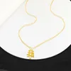 Pendentif Colliers 2023 Design Collier d'arbre de Noël avec chaîne de collier de verrouillage plaqué or unique pour pull Ins pour femmes