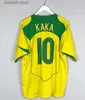 Fans toppar Tees Retro Brazils Soccer Jerseys toppkvalitet 1994 1988 1998 2000 2002 2004 2006 Romario Ronaldinho Rivaldo Kaka 94 98 00 02 06 Fotbollskjorta