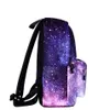 Bolsas escolares para adolescentes Space Galaxy Printing Black Fashion Star 4 Colors T727 Universo Backpack Women234f