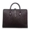 Bag Luxury Weave Guine High 100 Leather Male Men's Gentlemen For Quality Portcase Real Messenger Handbag Fashion 231220