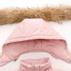 Parma Real futra z kapturem chłopiec dziecięcy szczur z zima kurtka ciepła dzieciak dziecięcy snowsuit śnieg maluch gole