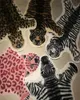 fashion Cowhide rug zebra stripe carpet lion tiger leopard faux skin fur villi black bear mat sheep Cushion 2012282489215