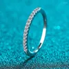 Clusterringen Test geslaagd voor Moissanite Ring Bijpassende bruiloft Diamantband voor vrouwen 925 Sterling Silver Female Crown Single Tail