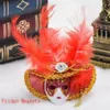 Novel Venetian Hat Mask Ornament Kyl Magnet Venedig Turist Souvenirer Heminredning Rödgrön blå rosa gul 12st Lot271p