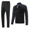 Survêtement de créateur pour hommes Mode hommes à manches longues demi-zip col montant lettre impression survêtement de football pull masculin slim fit version cadeau costume de sport