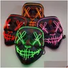 Inne imprezy imprezowe zapasy Cosmas Halloween Neon Mask Maski Maski Maskarade Light Glow In Dark Funny Cosplay Costume Drop Deli Dhfly