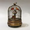 nieuwe Collectible Versier Oud Handwerk Koper Twee Vogel In Kooi Mechanische Tafel Clock265w