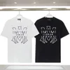 2024 Men's Designer Band T-shirt Fashion Black and White Crew Neck korte mouw luxe geometrische print T-stukken