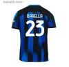 Les fans en tête de t-shirt 23 24 Maglia inters Milans Soccer Jerseys Lukaku Kid Kit Final Maillot de Foot Dzeko Lautaro 2023 2024 IM MAGLIE FOOTBOY TRACLING FORMATION 115 ans A