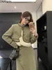 Onalippa petit parfum Tweed vestes courtes pour femmes Multi volants Chic boutons manteau coréen col montant contraste manteaux 231221