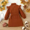 Girl's Dresses Toddler Girl Solid Color Flutter Sleeve Dress Soft and Comfortable Perfect for Outings and Daily Wear Basic Style