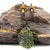 A Natural Moldavite green aerolites crystal stone pendant energy apotropaic4g-6g lot rope Unique Necklace CX2006249L