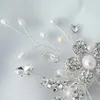 Hair Clips Freshwater Pearls Bridal Jewelry Pins Women Pieces Rhinestone Flower Wedding Accessories Girls Headpiece