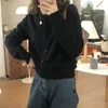 Kadın Örgüleri Fotvotee Gri Kadınlar Cardigan 2023 Moda Uzun Kollu Tek Göğüslü O Boyun Sweaters Vintage Sıradan Gevşek Örme