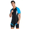 Costumes une pièce Lycra combinaison pour hommes fermeture éclair avant Shorty plongée sous-marine protection contre les éruptions cutanées maillot de bain combinaison surf natation plongée sous-marine peau