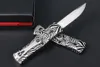 New High End M7688 AUTO Tactical Knife D2 Satin Blade CNC 6061-T6 Handle EDC Pocket Gift Knives With Nylon Bag