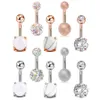 DS82 5pcs sexy 316L Surgicical Steel Bar anelli di ombelico anelli da donna Crystal Ball Girls Piercing Earring Earring Stone Body Jewel340G