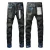 jeans viola jeans designer designer jeans uomini pantaloni in denim lacrime jeans pantaloni neri ricamo di ricamo di alta gamma strappato per il marchio di tendenza spant vintage piega magro magro magro