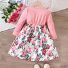 Robes de fille Hiver Robes pour enfants pour filles de 2 à 7 ans à manches longues à manches florales robes de princesse de flor