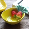 Plates European Creative Cute Ceramic Pineapple Shape Dessert Rice Bowl Fruit Dish Dinner Home Steak Snack Plate Dinnerware