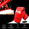 Luvas de boxe de 2pcs espessadas de couro pu de karatê de karatê de karatê de punção de treinamento de kickboxing brigando por homens 231221