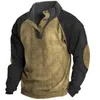Stehkragen 3D Hoodie Sweatshirt für Herren Digitaldruck Herren Casual Winter Pullover Pullover Y2k Tops T-Shirts 231220