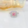 Cluster Rings YM2023 GIA Fine Jewelry Real 18K Gold 0.35ct Pink Diamonds Wedding Engagement Female For Women Ring TX