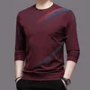 Men's T-Shirts Streetwear Fashion Men Long Sleeve T-shirt Spring Autumn Basic Business Male Clothes Jersey Korean Bottoming Loose Casual TopsL2312.21