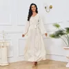 Vêtements ethniques Robe de fête maroc la ceinture fermée Abaya musulman Dubaï Luxury Abayas pour femmes Kaftans Islam Robes de soirée Vestidos