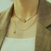 Anhänger Halsketten 2023 Mode Kpop Buchstabe M Layered Für Frauen Freunde Gold Farbe Edelstahl Schmuck Frauen