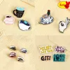 2-4pcs/set Coffee Lover Enamel Pins Cute Metal Beans Cup Brooches Women Men Coat Lapel Pin Badges Jewelry Gift Friend Wholesale