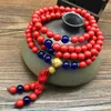 Strand Wholesale Buddhist 108 Mala Prayer Bracelets 6MM Red Pine Stone Beads Women Men Yoga Meditation Necklace Drop