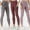 Outfits lu ausrichten Lu Frauen Yoga Pant Sport Hosen Fitness Joggingpants Nackte Leggings mittelhoch Taschen Yogas Hosen Mädchen Übung Gesäß LI