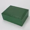 Nieuwe horlogebox Heren Women Watch Boxes Inner Outer Womans kijkt dozen Men PolsWatch Green Box Booklet Card254O