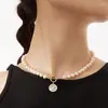 Colliers pendants Collier de perle dames conception de chaîne de chaîne de chaîne de clavicule 2023 Sentillement de haut niveau doux