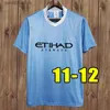 Os fãs tops tees mans cidades clássicas camisetas de futebol retrô clássicas 72 98 99 00 01 02 03 Haaland Eidos Gallagher Sun Weah Tevez Silva Kompany Kun Aguero Vintage Futebol Shirts 2011