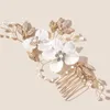 Headpieces Bride Hair Side Comb Tiara Handmade Dual End Elegant Headdress For Thick Curly Styling Decoration