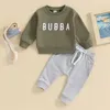 Ensembles de vêtements pour bébés garçons, pantalons, manches longues, col ras du cou, lettres imprimées, taille élastique, pantalons de survêtement, vêtements pour nourrissons