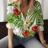 Blouses pour femmes Plantes tropicales Fleurs Impression 3D Chemise pour femmes Mode Beau Streetwear Harajuku Vêtements décontractés à manches longues