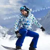 スキージャケットベクトルスキーメンズ風車温暖化通気性スノーボードコート冬の屋外ハイキングキャンプ用具印刷スーツ