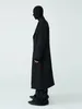 Men's Jackets No Buckle Loose Shoulder Pads Mid-length Patchwork Black Coat Trench For Men And Women